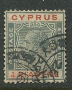 Cyprus - Scott 89 - KGV Definitive Issue -1924 - Used - Single 1/4pi Stamp
