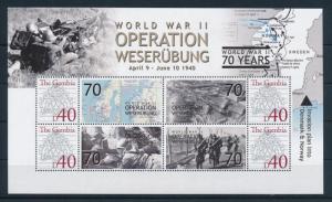 [75380] Gambia 2008 World War II Operation Weserübung Denmark Norway Sheet MNH