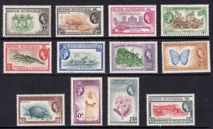 1953-62 BRITISH HONDURAS QEII DEFINITIVES (SG# 179-190) MH VF