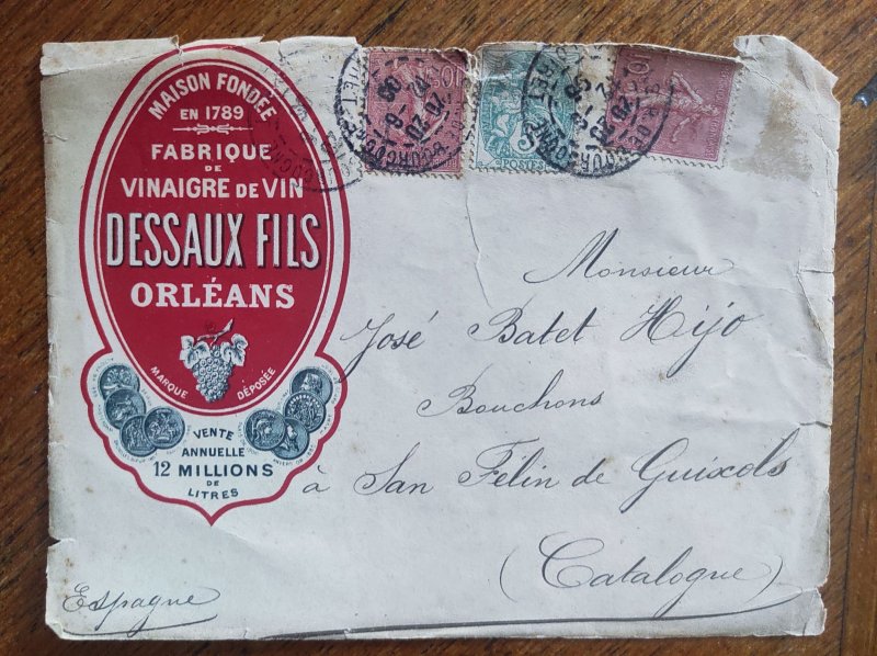 Part of Cover from France 1896