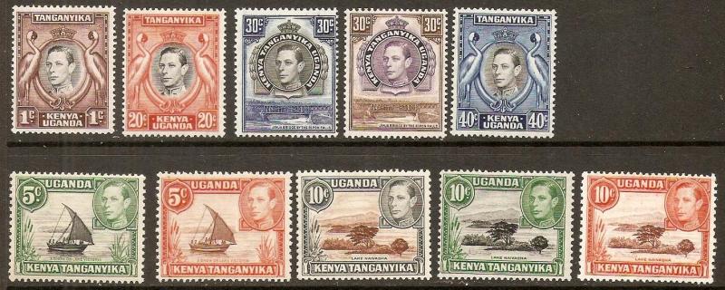 Kenya Uganda Tanganyika 1938-54 Scott 66-85 King George & various MH