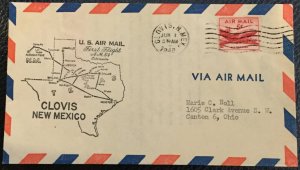 US First Flight Cover Extension AM 64 Clovis to El Paso 6/1/1948 #C33 L19