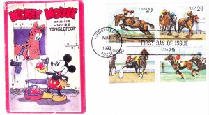 Bonnie Frison FDC 1994 HP Numbered 10/10 Cachet Mickey Mouse Sporting Horses