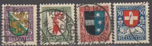 Switzerland #B37-40  F-VF Used CV $16.70 (A15016)