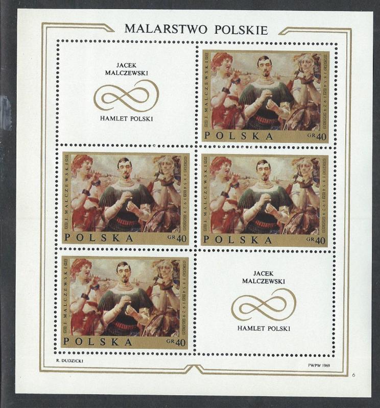 POLAND SC# 1676 MINI SH/4 W/LABELS VF/MNH 1969