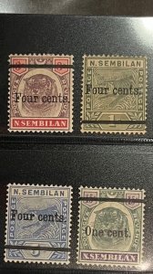 Malaya- Negri Sembilan, 1899-1900, SC 17-20, LH Set