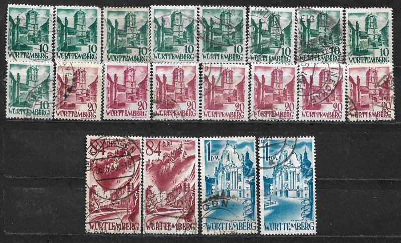 COLLECTION LOT OF 20 GERMANY  WURTTEMBERG 1948+ STAMPS CLEARANCE CV+ $20