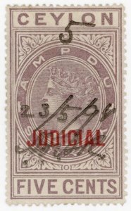 (I.B) Ceylon Revenue : Judicial 5c (1882)