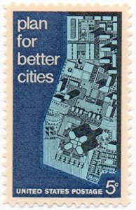 1967 Plan for Better Cities Single 5c Postage Stamp, Sc# 1333, MNH, OG