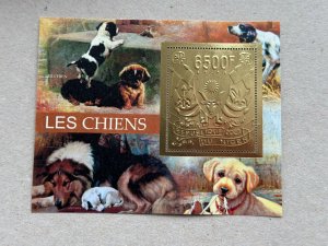 Fauna, Dogs 2023 year 5 blocks Foil. Gold.  perforated  NEW