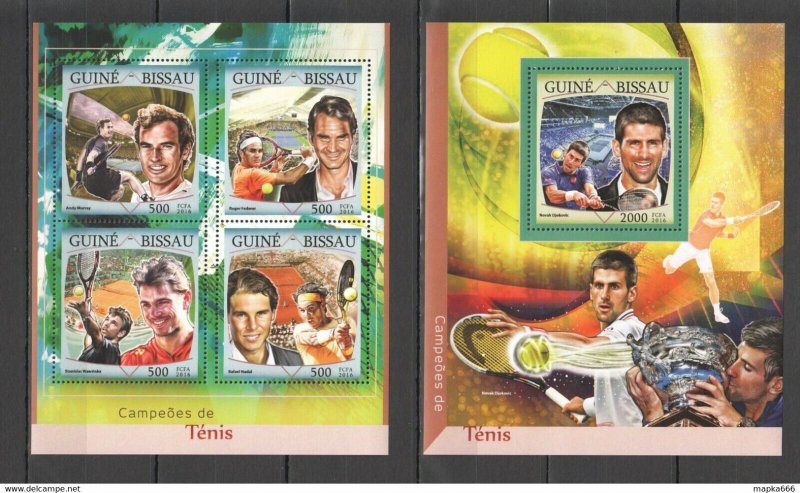 2016 Guinea-Bissau Sport Tennis Djokovic Federer Nadal Kb+Bl ** Stamps St899