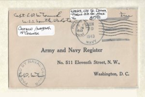 1943 Adm Lynde McCormick, C.O. USS South Dakota to Washington DC (52745)