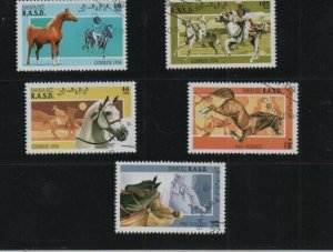 Thematic Stamps - SAHARA 1994 ARAB HORSES 5v used