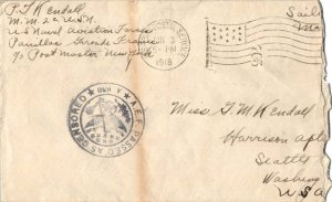 United States A.E.F. World War I Soldier's Free Mail 1918 U.S. Army Postal Se...