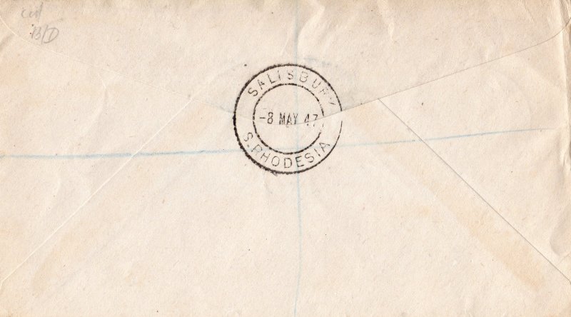 Southern Rhodesia 1947  Victory issue First Day cover to Oxford,England