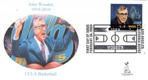 John Wooden (2024) FDC w/ b&w pictorial cancellation