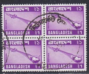 Bangladesh # 174, Datara Instrument, Used Block of Four