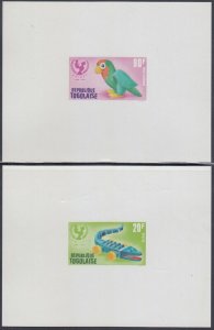 TOGO Sc # 794-7 CPL MNH (no airmails) PROOF CARDS -  UNICEF EMBLEM and TOYS