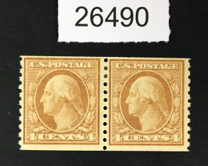 MOMEN: US STAMPS # 495 COIL PAIR MINT OG H LOT #26490