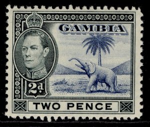 GAMBIA GVI SG153, 2d blue & black, VLH MINT. Cat £15.