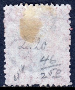 NATAL — SCOTT 46 (SG 77) —1875 1d QV LOCAL OVERPRINT — USED — SCV $62.50