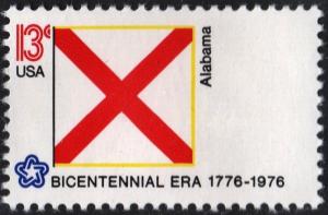 SC#1654 13¢ Bicentennial State Flags: Alabama Single (1976) MNH