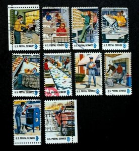 US #1489-1498 Used Singles USPS Postal People Complete Set Lot of 10