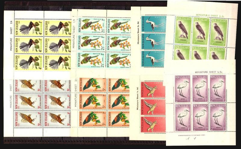 8 BIRD SHEETS NEW ZEALAND MNH STAMPS CATALOGUE VALUE 120 GB POUNDS