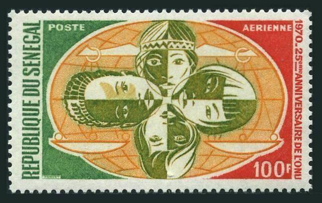 Senegal C91,MNH.Michel 436. UN,25th Ann.1970.Globe,Scales,Women-4 races.