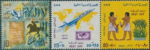 Egypt 1966 SG870-872 Post Day set MNH