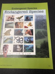 USPS 3105 Endangered Species Souvenir Page First Day Of Issue 1996