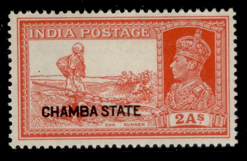 INDIAN STATES - Chamba GVI SG86 2a vermilion M MINT. Cat £15.