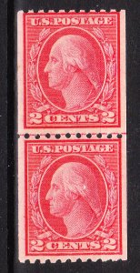 MOstamps - US Scott #488 Mint OG NH Coil Line Pair - Lot # DS-4045