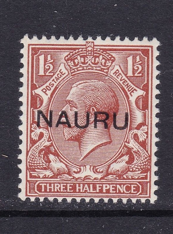 Nauru Scott 3a, 1923 KGV 1.5 d O/P Centered, F/VF MLH. Scott $30