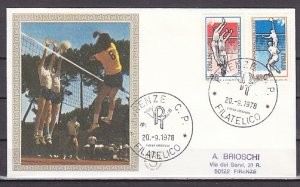 Italy, Scott cat. 1338-1339. Men`s Volleyball. Silk Cachet, First day cover. ^