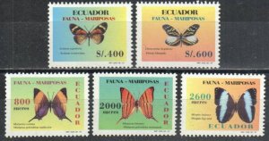 Ecuador Stamp 1430-1434  - Butterflies