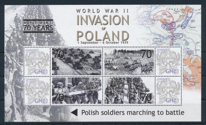 [81158] Ghana 2009 Second World war Invasion of Poland Sheet MNH