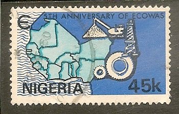 Nigeria   Scott 398   Map   Used