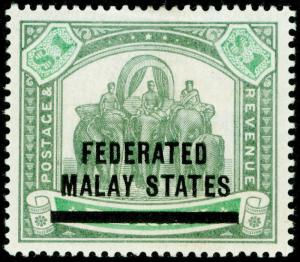 MALAYSIA - Fed. Malay States SG11, 1 green & pale green, M MINT. Cat £200.