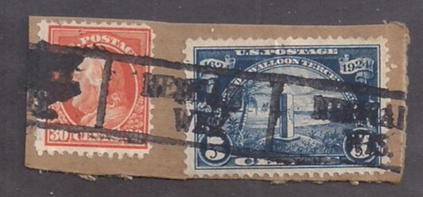 5c Huguenot-Walloon #616 VF used on piece w/ 30c Wash-Frank Roller cnl