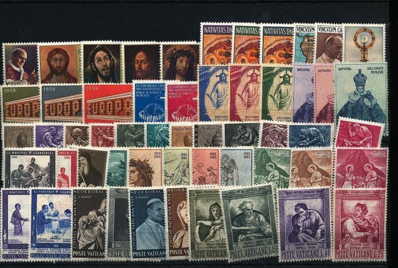 Vatican 1950s/60s Religion Art Europa MNH (50+Items) (ag3645s)