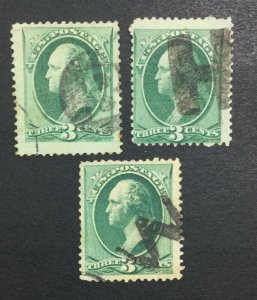 MOMEN: US STAMPS # 3c LETTERS USED LOT #36187