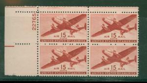 US # C28, Airmail Issue, Plate Block, Mint NH
