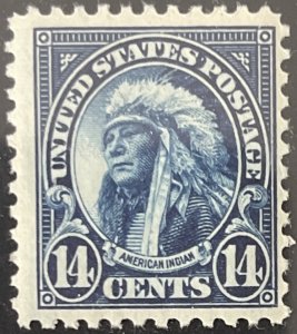 Scott #565 1923 14¢ American Indian flat plate perf. 11 MNH OG