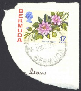 Bermuda Sc# 322 Used (on cover) 1975 17c Passion Flower