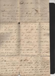 STAMPLESS US COVER Norfolk VA April 3, 1827 CDS 12-1/2 Rate