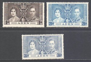 Aden Scott 13/15 - SG13/15, 1937 Coronation Set MNH**