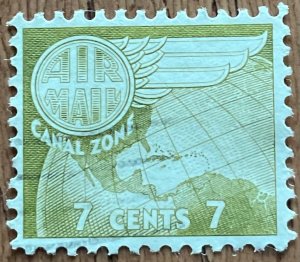 Canal Zone #C28 Used Single Canal Zone Globe and Wing SCV $.45 L48