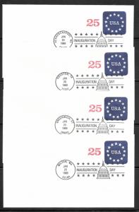 Bicentenial Inauguration Philatelic 7 Covers W/ Folder George Bush, 1989 (my913)