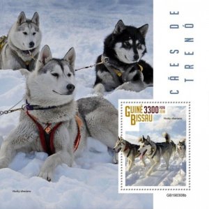 Guinea-Bissau - 2019 Sledge Dogs - Stamp Souvenir Sheet - GB190308b